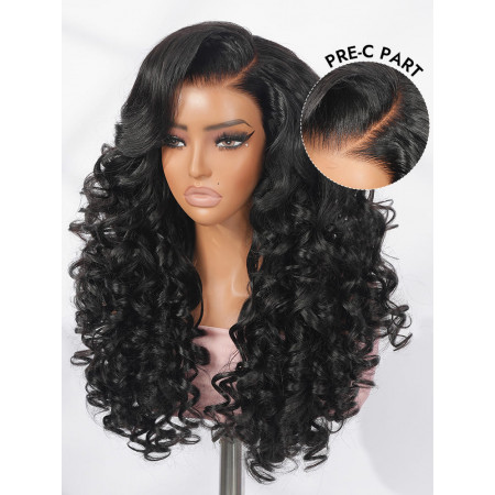 C Part Bouncy Curls 5x7 HD Lace Ready To Go Wigs 250% Density