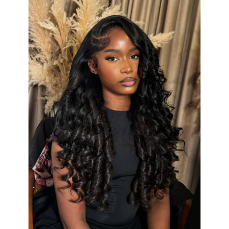 Flexi Rod Bouncy Curls HD 13x4 Lace Frontal Full Density Ready To Go Wig