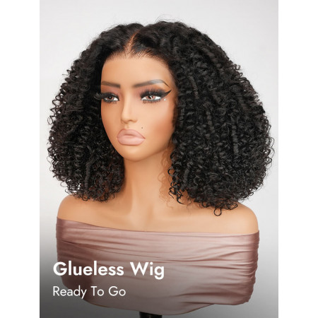 Ready To Go 5x7 Lace Closure Human Hair Curly Gluless Wig With Spiral Ends