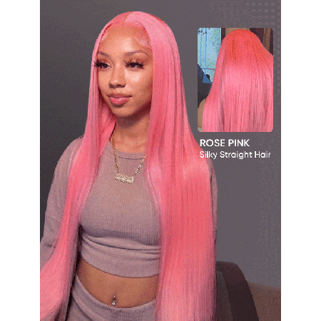 Pink Straight Ready To Wear Glueless 7x5 & 13x4 Pre Cut Lace Front Wigs