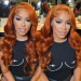 #35 Orange 13x4 Lace Front Wig