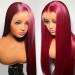 burgundy straight wigs