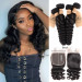 Loose Wave Hair Bundles with 6*6 Lace Closure
