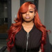 maple red colored wig