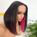 Black Wig With Pink Highlights