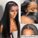 straight HD transparent lace front wigs