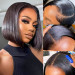 Straight Bob Wigs With Deep Parting