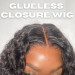 water wave glueless closure wig