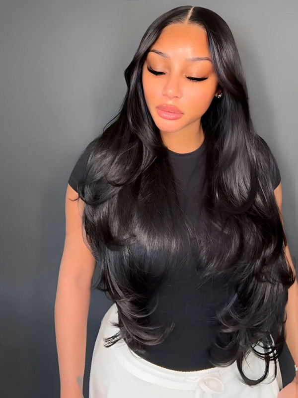 Ready & Go Wigs Layered Loose Wave Human Hair Glueless Pre-Cut 13x6 Lace Front Wigs