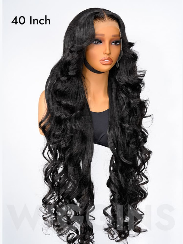 40 Inch Super Long Layered Cut Ocean Wave 13x6 HD Lace Frontal Wig 300% Density