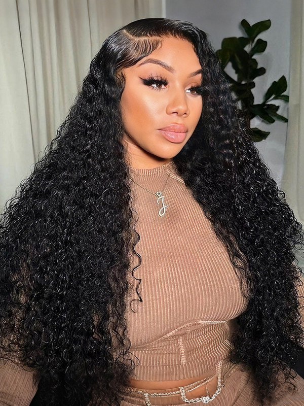 @ヘアレス 13*6 Kinky Curly Lace Front Wigs With Baby Hair Pre Plucked Light