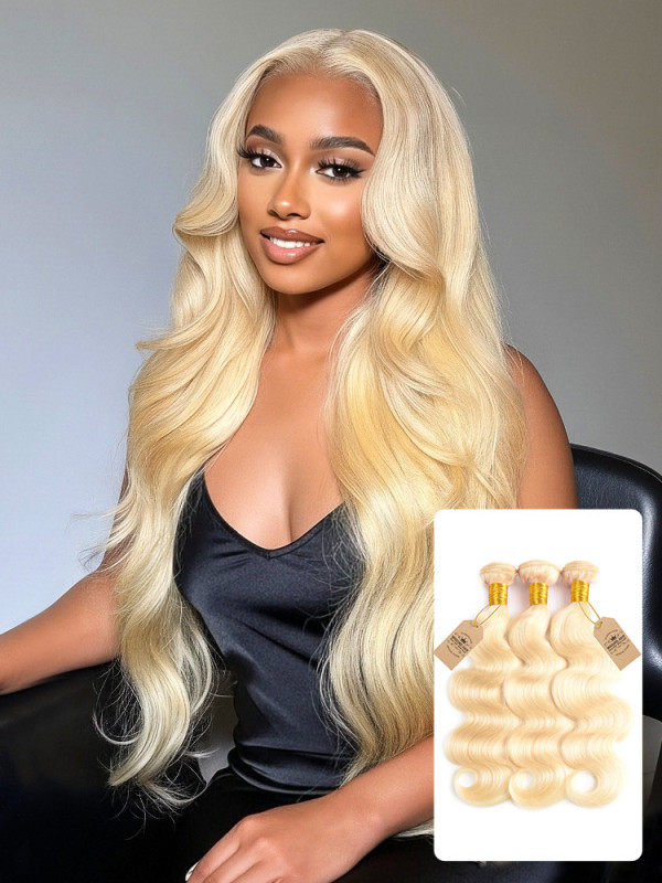 High Grade Virgin Hair Pure 613 Blonde Brazilian Body Wave 3  display picture 1