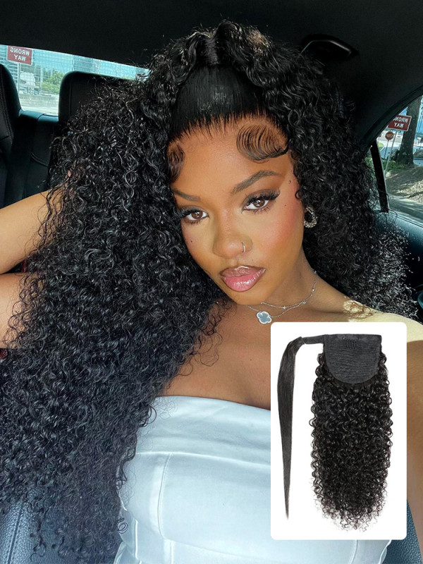Curly Ponytail Human Hair Long Curly Hair Ponytail -Wiggins  display picture 3
