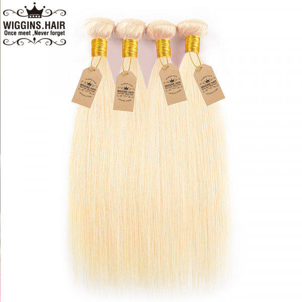 613 Blonde Hair 4pcs Human Virgin Hair Straight Hair Bundles
