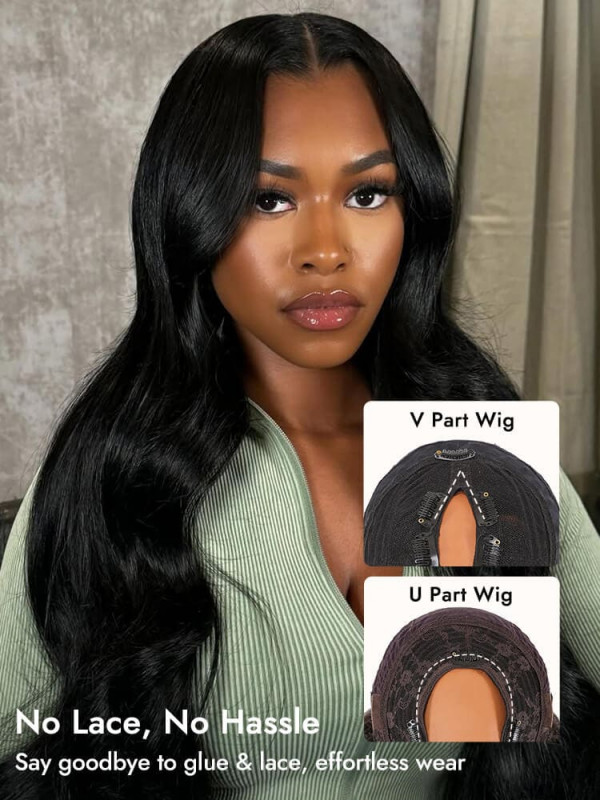 Body Wave U Part Wigs Human Hair Glueless V Part Wigs Online