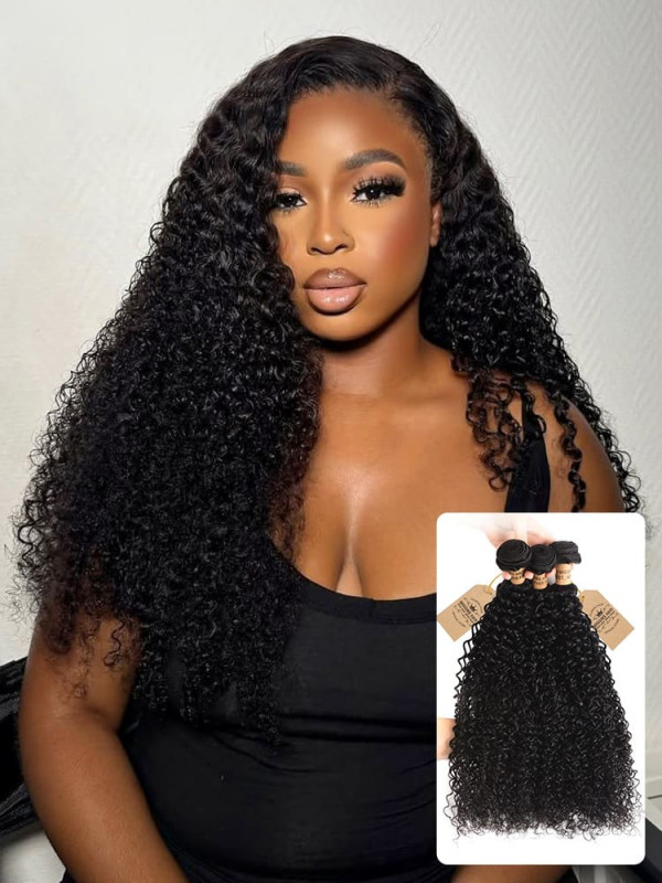 Real Hair Bundles Curly Weave 3pcs Human Hair Virgin Hair