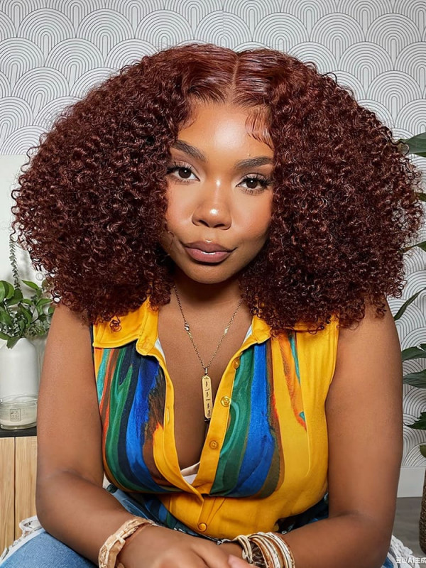 Ready And Go Wig-Reddish Brown Curly 5x5 Closure Wig & 13x4 Frontal Wigs 250% Density 14-22Inch 