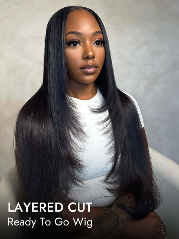 NEW Layered Straight Hair Wig Long Straight Layered Human Hair Lace Wigs-Alipearl Hair  main image 3