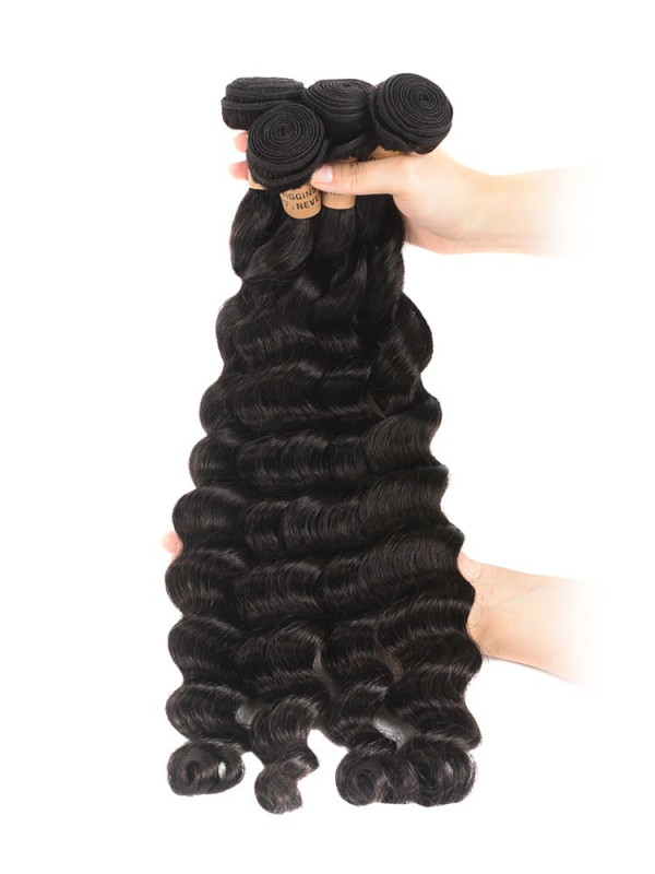 Human Virgin Hair Loose Deep Wave 4 Bundles