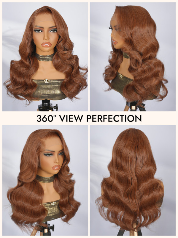 Honey Brown Body Wave & Straight 13x4 Transparent Lace Front Human