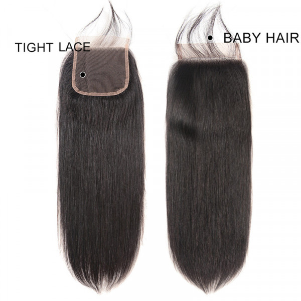 Straight Hair 5*5 Lace Closure Free Part Unprocessed Human Virgin Hair