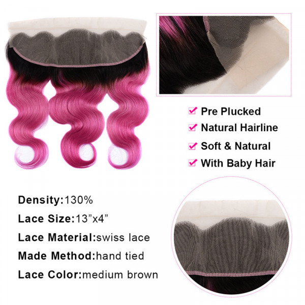 1B/pink hombre bundles 3 bunkers and frontals Amazon.com : Pink Body Wave Bundles Human Hair 1B/Pink Human  main image 2