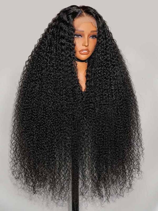40 Inch Kinky Curly 300% Density 13x6 HD Lace Front Human Hair Wig