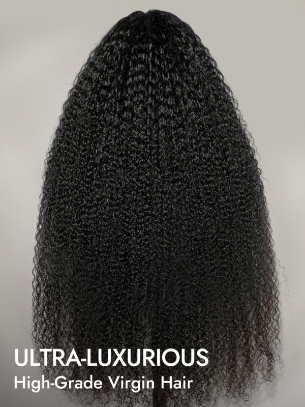 Kinky Curly Long Wigs 300% Density 13x6 HD Lace Front Human Hair