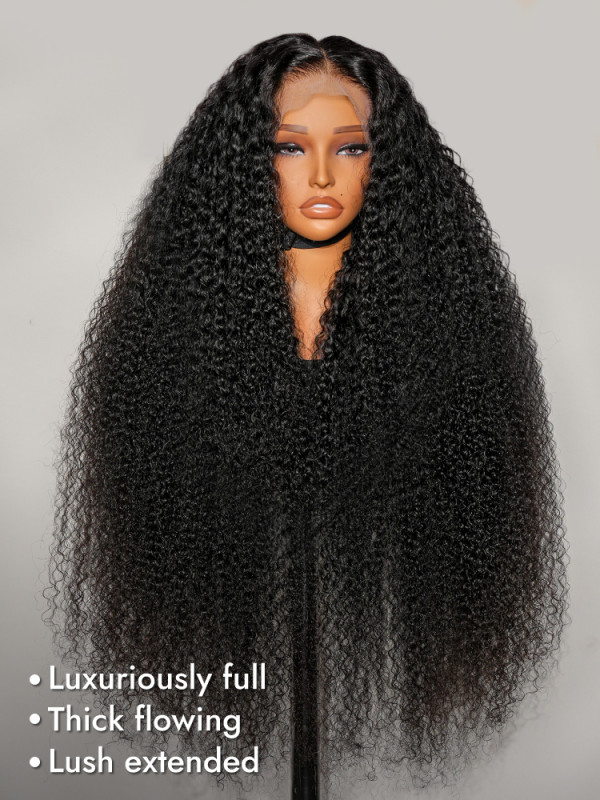 Kinky Curly Long Wigs 300% Density 13x6 HD Lace Front Human Hair