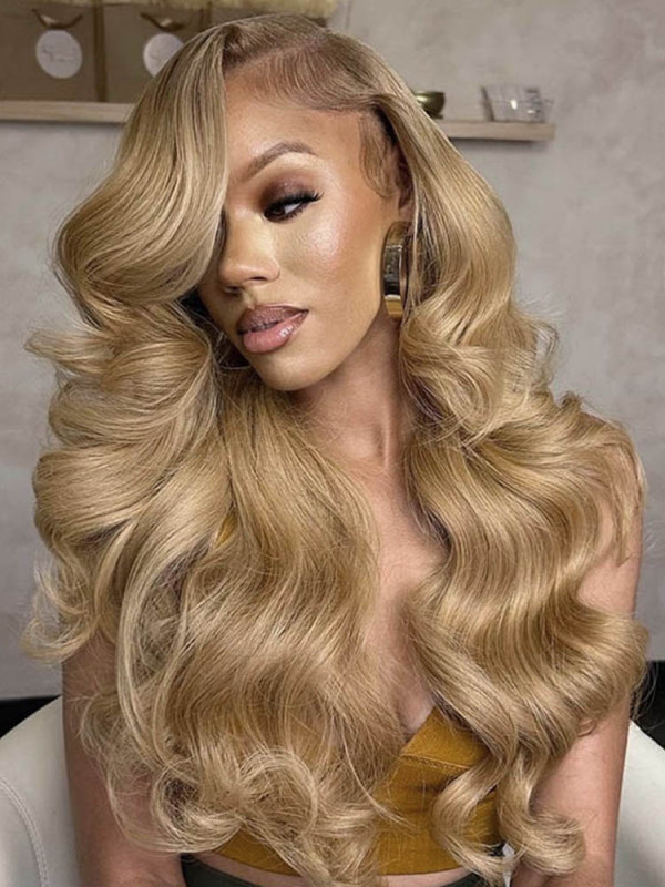 #27 Honey Blonde Body Wave 13x4 Lace Front Wigs Human Hair
