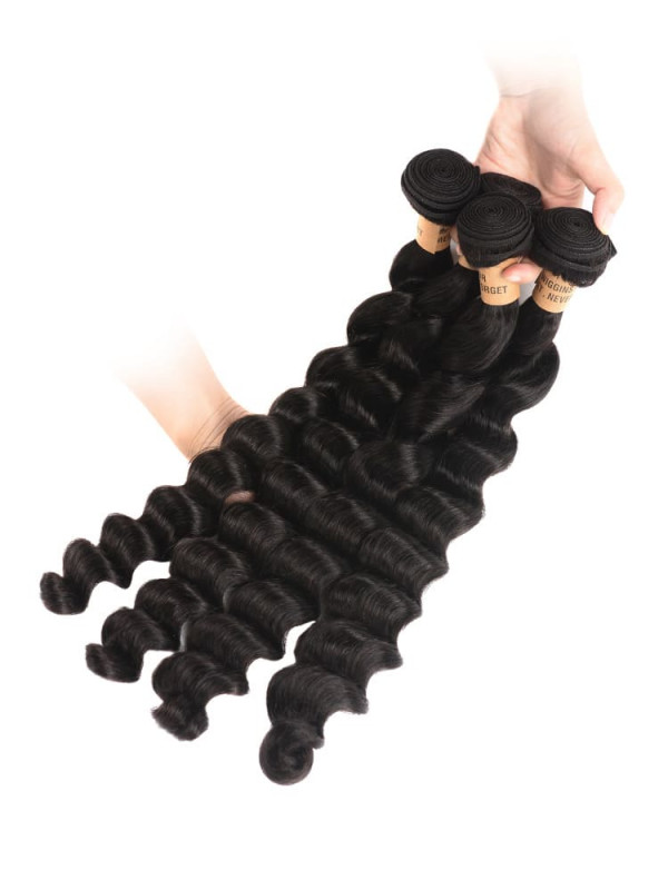 Human Virgin Hair Loose Deep Wave 4 Bundles