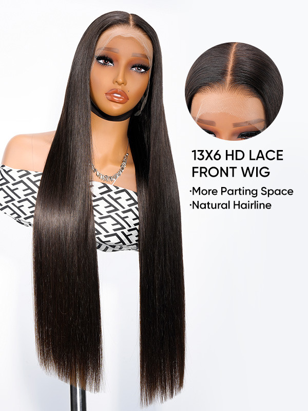 12A Raw Hair Straight 13x6 HD Lace Frontal Wigs Human Hair  display picture 3