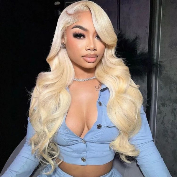 613 Hair Body Wave Blonde Lace Front Wigs 150 200 Density Transparent Lace Wig Wiggins Hair