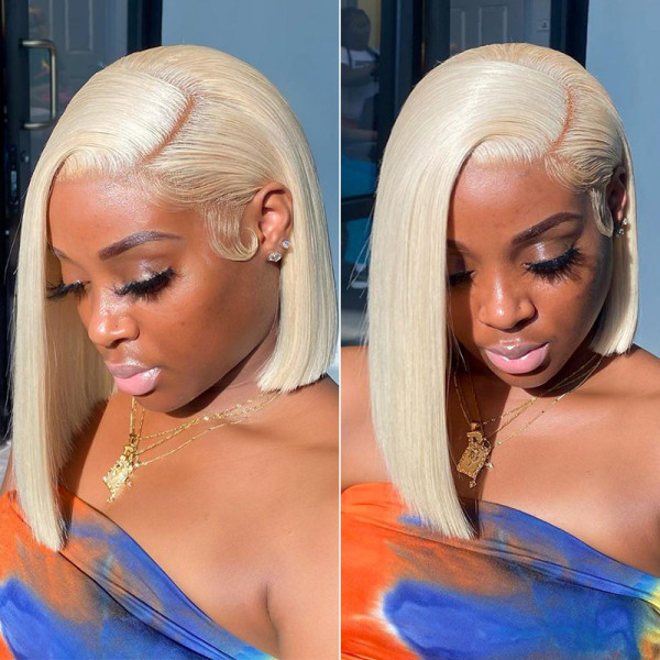 Curly blonde bob wig online