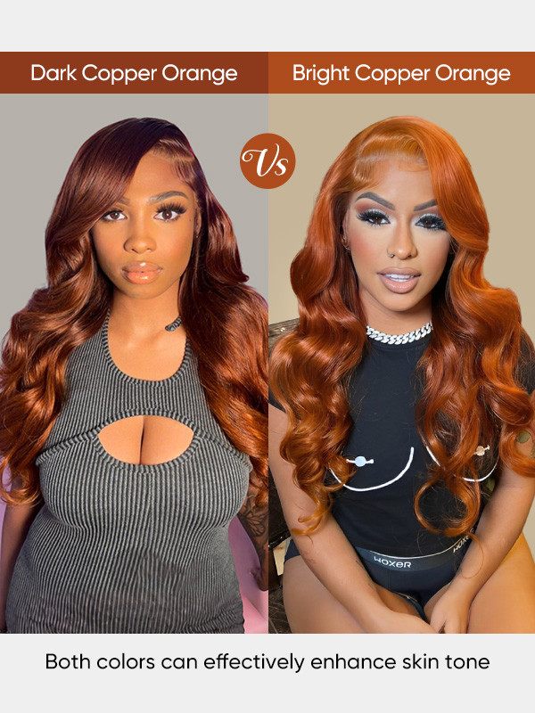 35 Copper Orange Body Wave Ready And Go Wig - Wiggins Hair  display picture 3