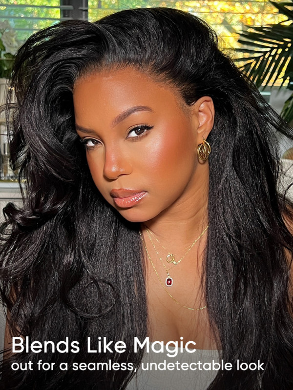 Kinky Straight U Part Wigs Human Hair Yaki Straight V Part Wigs For Sale