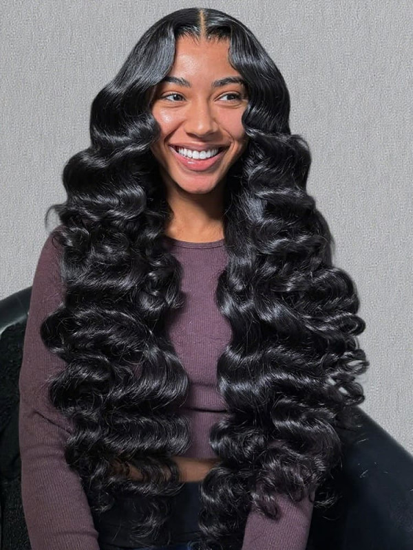 Full Density Bouncy Wavy Raw Hair 13x6 HD Lace Frontal Wigs