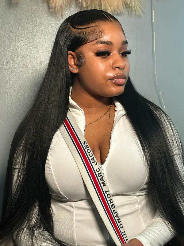 [26"=$149.99] Pre Braided Straight 13*4 Lace Frontal Ready To Go Wig