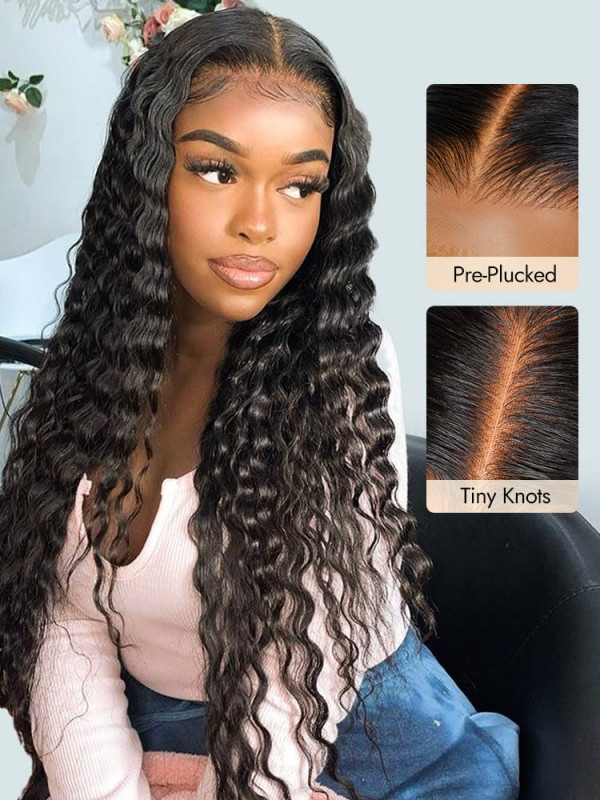 Human Hair Wigs for Women Loose Deep Wave 6*6 Deep Parting Lace