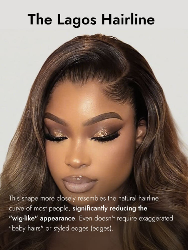 Lagos Hairline Ombre Highlight Body Wave 13x6 Ultra-Thin HD Lace High Density Wig 