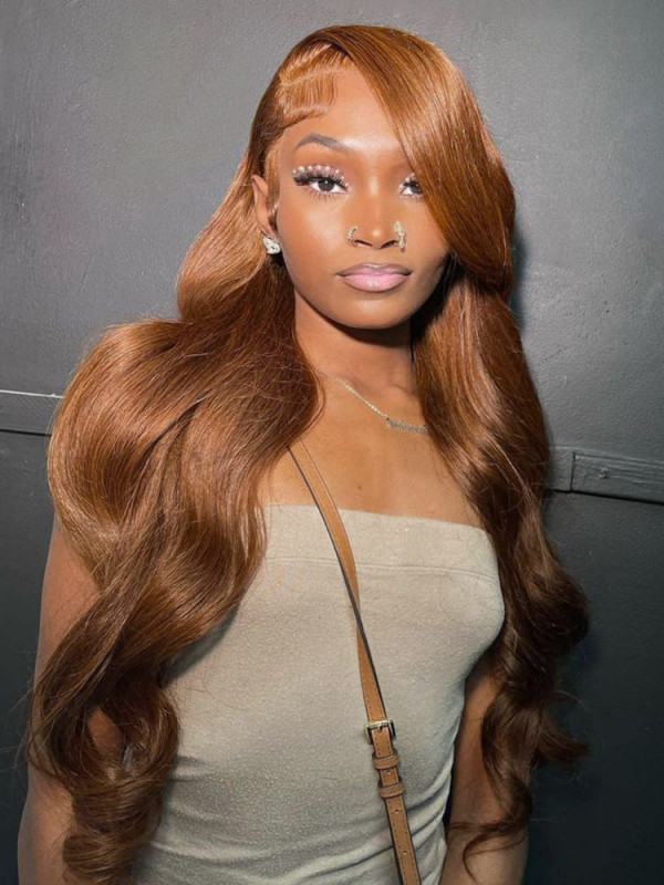 #8 Chestnut Brown Wigs Body Wave Lace Front Wigs For Sale