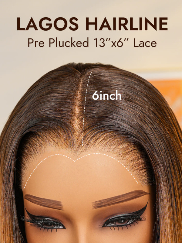 Honeyed Bliss Color Hair Straight Wig With Lagos Hairline And 13x6 Lace Frontal