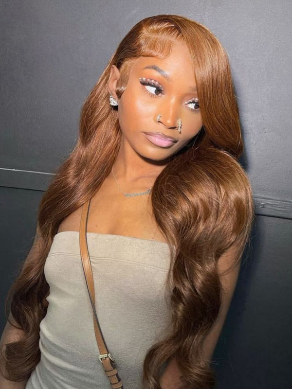 #8 Chestnut Brown Wigs Body Wave Lace Front Wigs For Sale