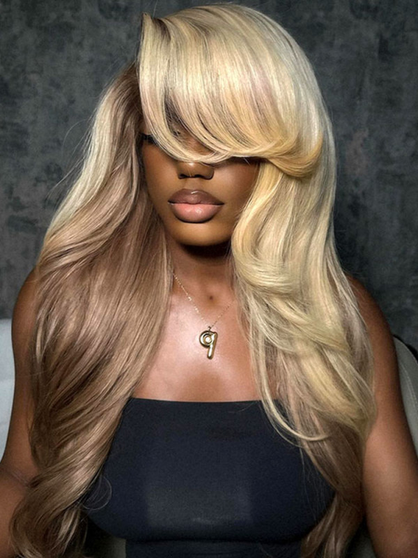 Wiggins Blonde Balayage On Light Brown Hair Body Wave 13x4 Lace Front Wig