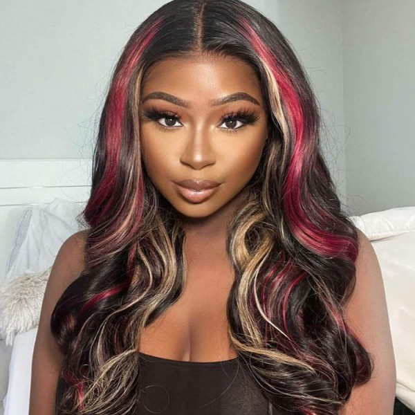 Red black wig outlet