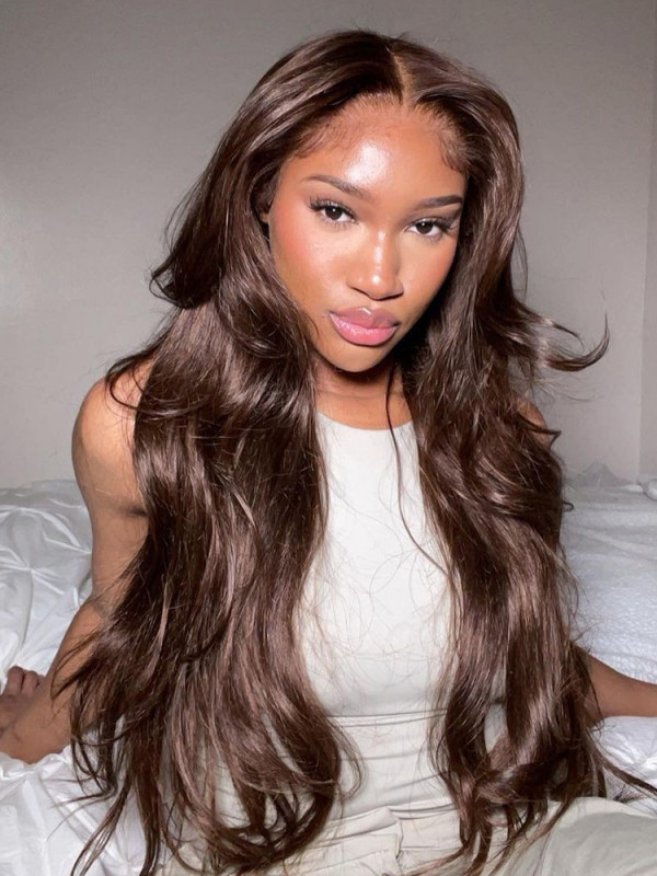 #4 Lace Front Wigs Straight And Body Wave Dark Brown Color Lace Front Wigs