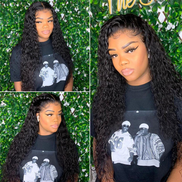12-30 Inch Long Hair Wigs Curly Wave Human Hair Lace Front Wigs On Sale