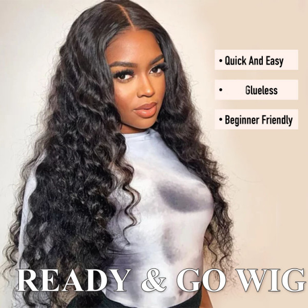 Loose Deep Wave Upgrade Ready To Go 7x4 Closure Wigs 180% Density