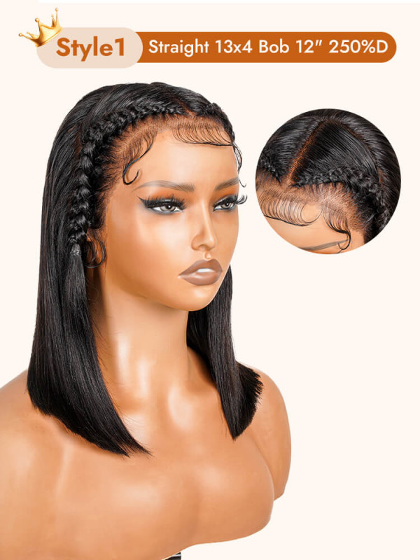 Ready To Go Pre Styled Braided Human Hair Lace Front Glueless Wig