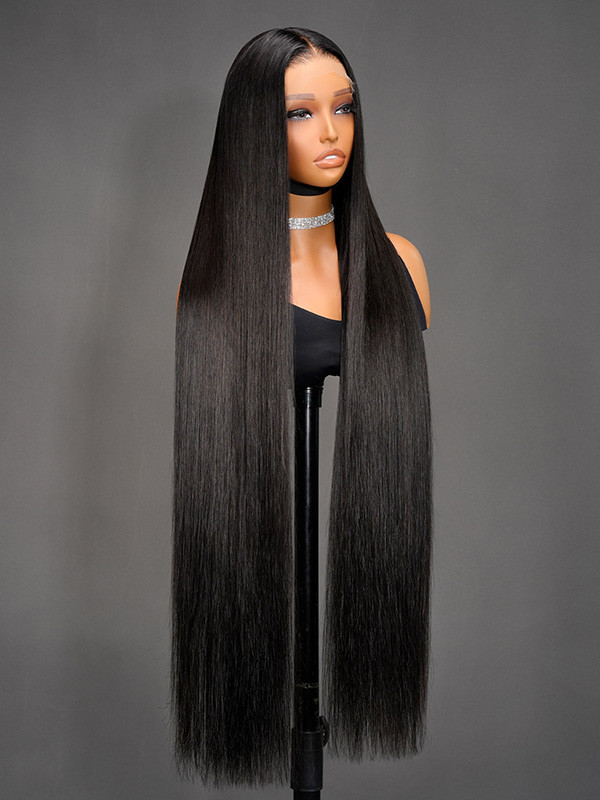 40 Inch Straight Super Long 300% Density 13x6 HD Lace Front Human Hair Wig